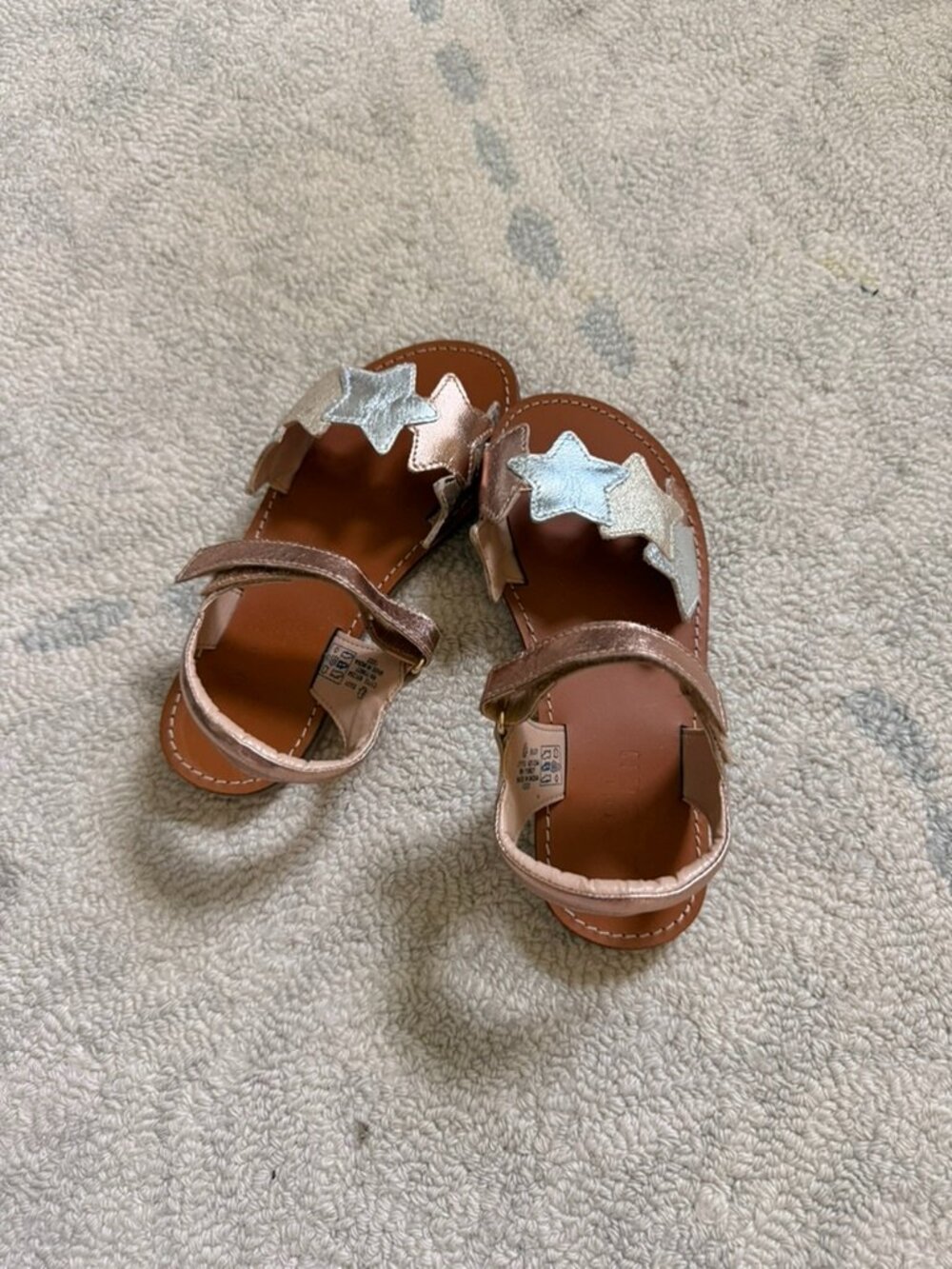 Mini Boden Metallic Star Sandals Size 12/31 NWOT
